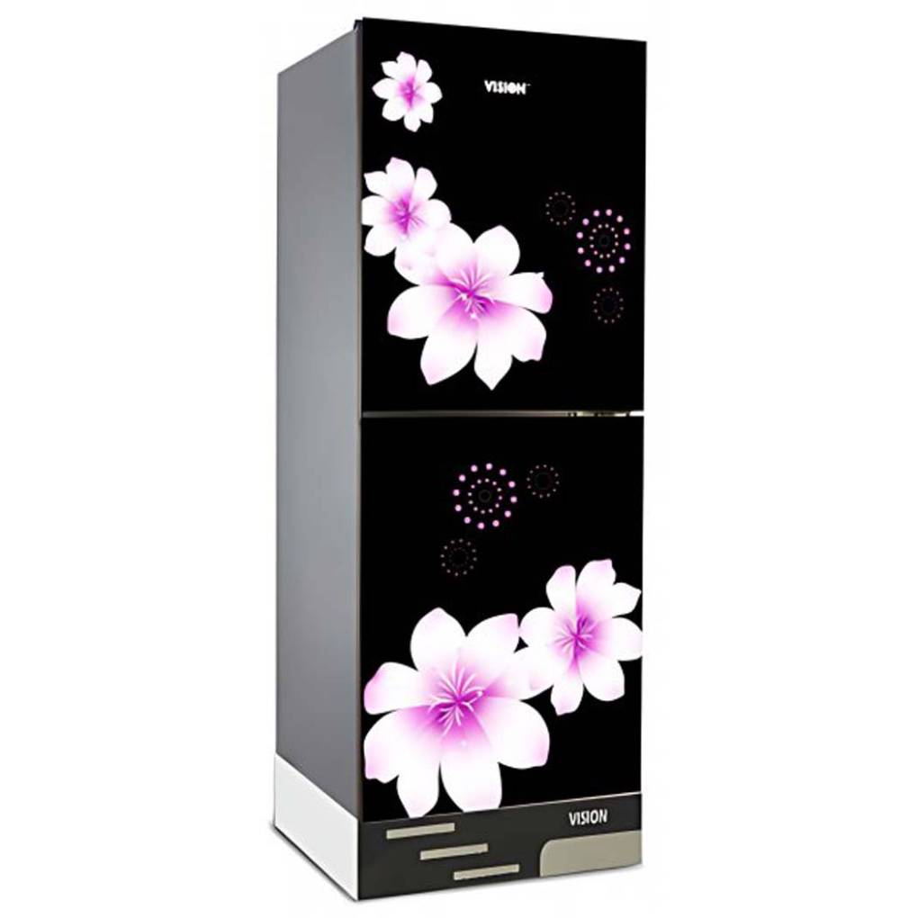VISION Glass Door Refrigerator RE-262 Liter Mirror White Purple Top Mount